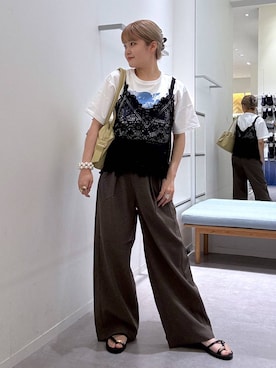 「GLOBAL WORK（グローバルワーク）のアイテム」を使った、みずほさん（レディース・154cm）の夏コーディネート