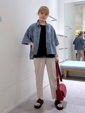 「GLOBAL WORK（グローバルワーク）のアイテム」を使った、みずほさん（レディース・154cm）の夏コーディネート