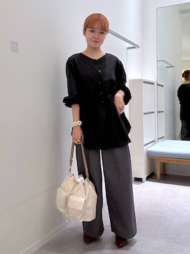「GLOBAL WORK（グローバルワーク）のアイテム（パンプス）」を使った、みずほさん（レディース・154cm）の秋コーディネート