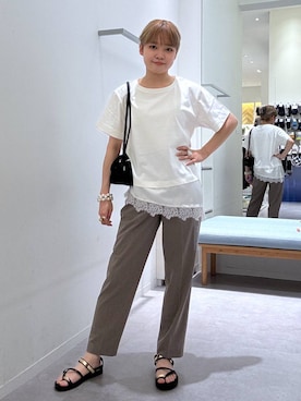 「GLOBAL WORK（グローバルワーク）のアイテム」を使った、みずほさん（レディース・154cm）の夏コーディネート