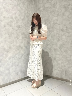「SNIDEL（スナイデル）のアイテム（トップス）」を使った、madocaさん（レディース・158cm）の夏コーディネート