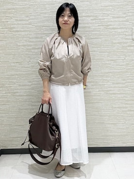 「UNTITLED（アンタイトル）のアイテム（ブルゾン）」を使った、KITAさん（レディース・145cm）の春コーディネート