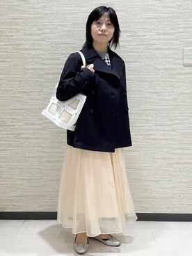 「アイテム（トレンチコート、ブルー系）」を使った、KITAさん（レディース・145cm）の春コーディネート