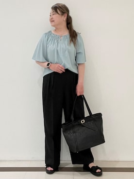「Reflect（リフレクト）のアイテム（パンツ）」を使った、Hiroさん（レディース・158cm）の春コーディネート