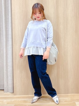 「grove（グローブ）のアイテム（パンツ）」を使った、みことさん（レディース・150cm）の春コーディネート