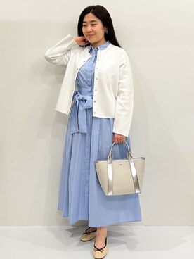 「OPAQUE.CLIP（オペークドットクリップ）の新色追加！【定番】名品フラットバレエシューズ（パンプス、ベージュ系）」を使った、ちゃこさん（レディース・154cm）の春コーディネート