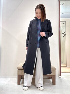 「アイテム（トレンチコート、ブルー系）」を使った、YUIさん（レディース・160cm）の春コーディネート