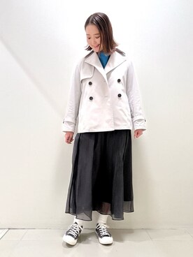 「アイテム（トレンチコート、グレー系）」を使った、YUIさん（レディース・160cm）の春コーディネート