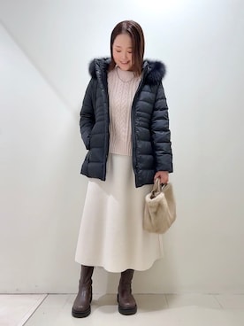 「アイテム（ダウンジャケット/コート）」を使った、YUIさん（レディース・160cm）の冬コーディネート