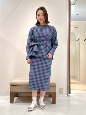 「アイテム（トレンチコート、ブルー系）」を使った、YUIさん（レディース・160cm）の春コーディネート