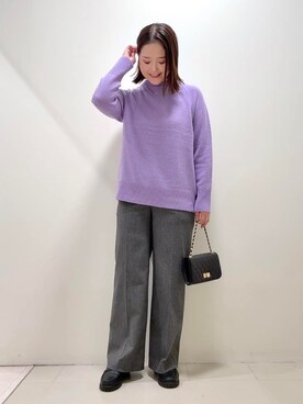 「アイテム（ピーコート、グレー系）」を使った、YUIさん（レディース・160cm）の秋コーディネート