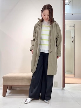 「アイテム（モッズコート、グリーン系）」を使った、YUIさん（レディース・160cm）の冬コーディネート