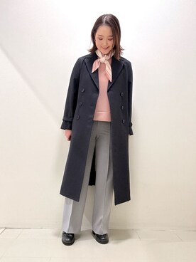 「アイテム（トレンチコート、ブルー系）」を使った、YUIさん（レディース・160cm）の冬コーディネート