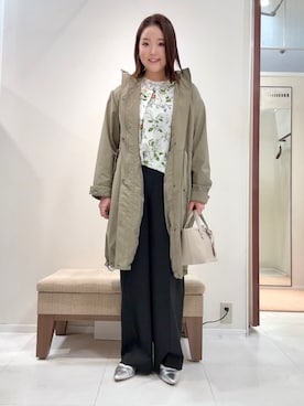 「アイテム（モッズコート、グリーン系）」を使った、YUIさん（レディース・160cm）の春コーディネート