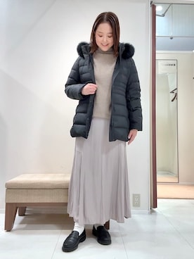 「アイテム（ダウンジャケット/コート）」を使った、YUIさん（レディース・160cm）の冬コーディネート