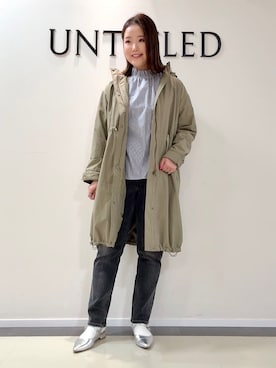 「アイテム（モッズコート、グリーン系）」を使った、YUIさん（レディース・160cm）の春コーディネート