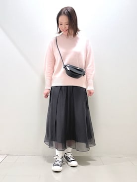 「アイテム（トレンチコート、グレー系）」を使った、YUIさん（レディース・160cm）の冬コーディネート