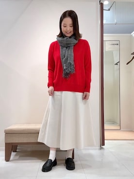 「アイテム（ピーコート、グレー系）」を使った、YUIさん（レディース・160cm）の冬コーディネート