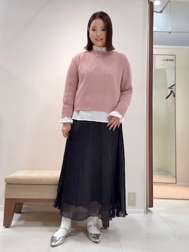 「アイテム（ノーカラーコート）」を使った、YUIさん（レディース・160cm）の冬コーディネート