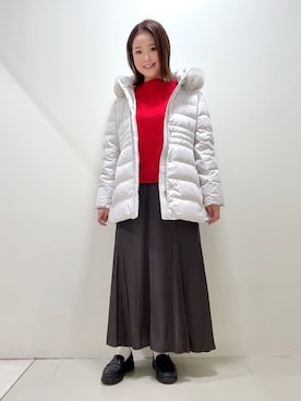 「アイテム（ダウンジャケット/コート）」を使った、YUIさん（レディース・160cm）の春コーディネート