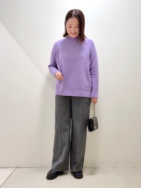 「アイテム（ピーコート、グレー系）」を使った、YUIさん（レディース・160cm）の冬コーディネート