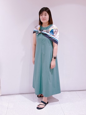 「アイテム（ストール/ショール）」を使った、Mizuさん（レディース・164cm）の夏コーディネート