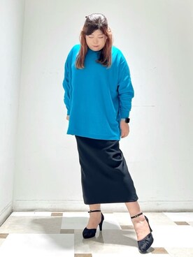 「ESPERANZA（エスペランサ）の◆セパレートパンプス（パンプス、ブラック系）」を使った、yumiさん（レディース・162cm）の冬コーディネート