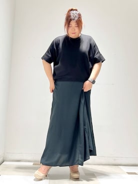 「ESPERANZA（エスペランサ）の3WAYチャンキーヒールパンプス（パンプス、ベージュ系）」を使った、yumiさん（レディース・162cm）の夏コーディネート