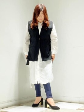 「ESPERANZA（エスペランサ）のアイテム（パンプス）」を使った、yumiさん（レディース・162cm）の冬コーディネート