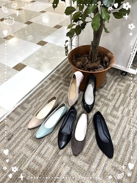 「ESPERANZA（エスペランサ）の【晴雨兼用/カラー追加】クッションフラットパンプス（パンプス、ピンク系）」を使った、yumiさん（レディース・162cm）の夏コーディネート