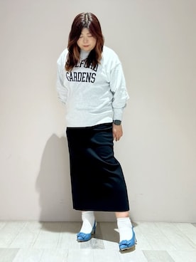 「アイテム（パンプス、ブルー系）」を使った、yumiさん（レディース・162cm）の春コーディネート