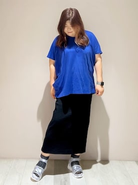 「ESPERANZA（エスペランサ）のチュールベルトスポサン（サンダル、グレー系）」を使った、yumiさん（レディース・162cm）の夏コーディネート