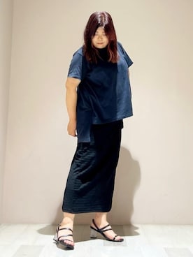 「ESPERANZA（エスペランサ）のキルティングクリアヒールサンダル（サンダル、ブラック系）」を使った、yumiさん（レディース・162cm）の夏コーディネート
