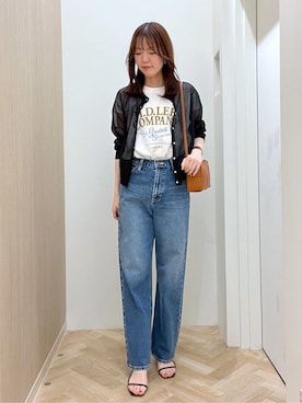 「Lee（リー）のアイテム（Tシャツ/カットソー）」を使った、おまつさん（レディース・162cm）の春コーディネート