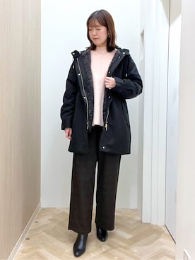 「アイテム（モッズコート、ブラック系）」を使った、おまつさん（レディース・162cm）の秋コーディネート