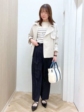 「Lee（リー）のアイテム（バッグ）」を使った、おまつさん（レディース・162cm）の春コーディネート