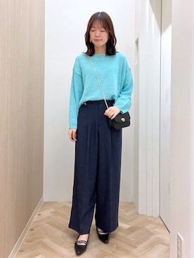 「grove（グローブ）のアイテム（パンツ）」を使った、おまつさん（レディース・162cm）の春コーディネート