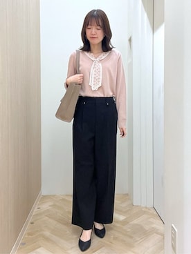 「grove（グローブ）のアイテム（パンツ）」を使った、おまつさん（レディース・162cm）の春コーディネート