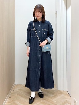 「Lee（リー）のアイテム（ワンピース/ドレス）」を使った、おまつさん（レディース・162cm）の春コーディネート