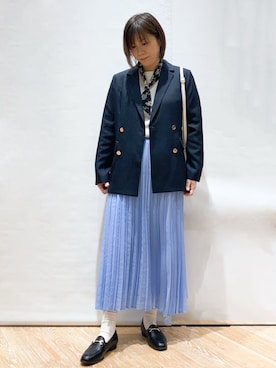 「アイテム（ストール/ショール、ブラック系）」を使った、Shihoさん（レディース・162cm）の冬コーディネート