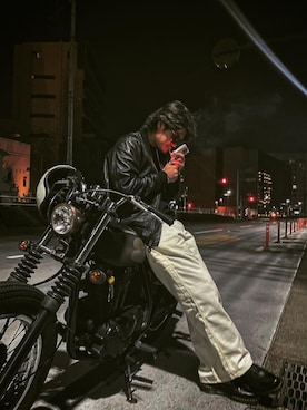 「schott(ショット)のアイテム」を使った、海成さん(メンズ・183cm)の春コーディネート