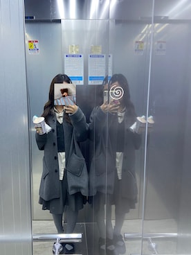 「アイテム（ダッフルコート）」を使った、lim.さん（レディース・154cm）の春コーディネート