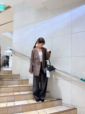 「SENSE OF PLACE by URBAN RESEARCH（センスオブプレイスバイアーバンリサーチ）のダブルストラップカップツキキャミソール（キャミソール、ホワイト系）」を使った、kiwaさん（レディース・161cm）の春コーディネート