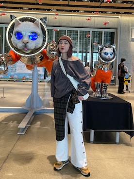 「アイテム（ニットキャップ/ビーニー）」を使った、はるさん（レディース・165cm）の秋コーディネート