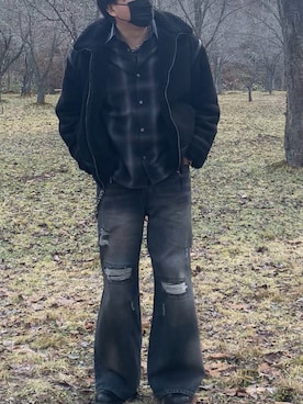 「アイテム（デニムパンツ）」を使った、Ryoさん（メンズ・180cm・30代）の秋コーディネート