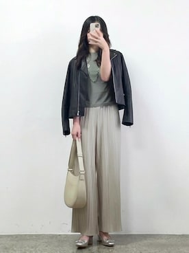 「しまむら（シマムラ）のアイテム（パンツ）」を使った、しちみ🌶さん（レディース・168cm）の春コーディネート