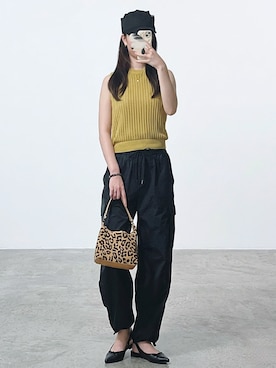 「NOLITA LABORATORY（ノリータラボラトリー）の【 NOLITA / ノリータ 】リアル リボン キャップ 帽子 かわいい リボン付き ローキャップ（キャップ、ブラック系）」を使った、しちみ🌶さん（レディース・168cm）の夏コーディネート