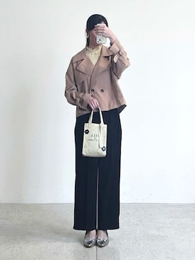 「しまむら（シマムラ）のアイテム（ジャケット/アウター）」を使った、しちみ🌶さん（レディース・168cm）の春コーディネート