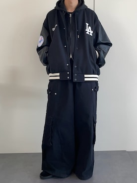 「アイテム（スタジャン）」を使った、ゴンさんさん（骨格ウェーブ・メンズ・168cm）の秋コーディネート