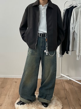 「ワッフル」｜ゴンさんさん（メンズ・168cm）の秋コーディネート